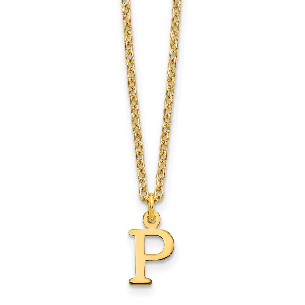 Kazi Luxury Sterling Silver Gold-plated Cutout Letter P Initial Necklace